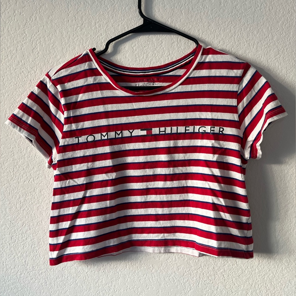 Tommy Hilfiger Stripped Crop Tee Women's Size XS